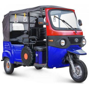 Электротрицикл Rutrike Рикша NEW 60V1800W красно-синий