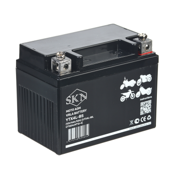 Аккумулятор стартерный для мототехники SKN YTX4L-BS (12V/4Ah/50A) [UTX4L-BS, CT 1204, MT 12-4]